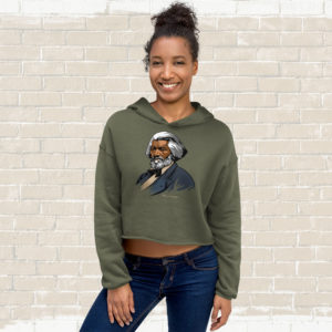 Frederick Douglass - Portrait - Crop Hoodie